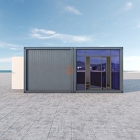 Serres préfabriquées en conteneurs plats, maisons en verre avec salle de bain et cuisine, 1 ou 2 chambres, maisons portables prêtes à l'emploi et économiques