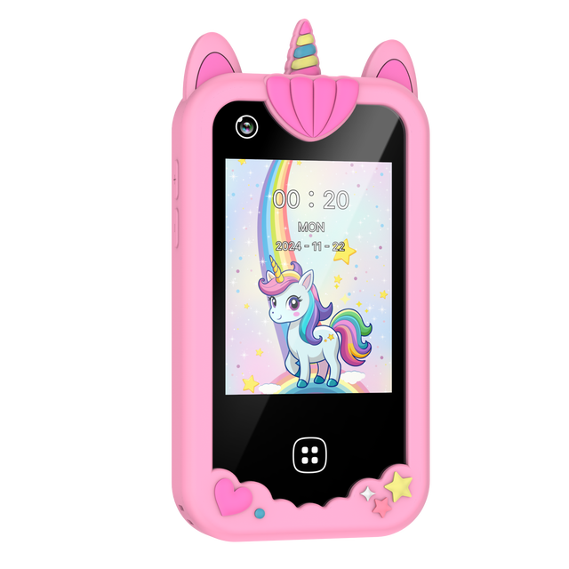 2025 Hot Selling XA35 Kids Smartphone Dinosaur Unicorn with Music 17 Puzzle Games 4-6Y 600mAh Battery Gifts