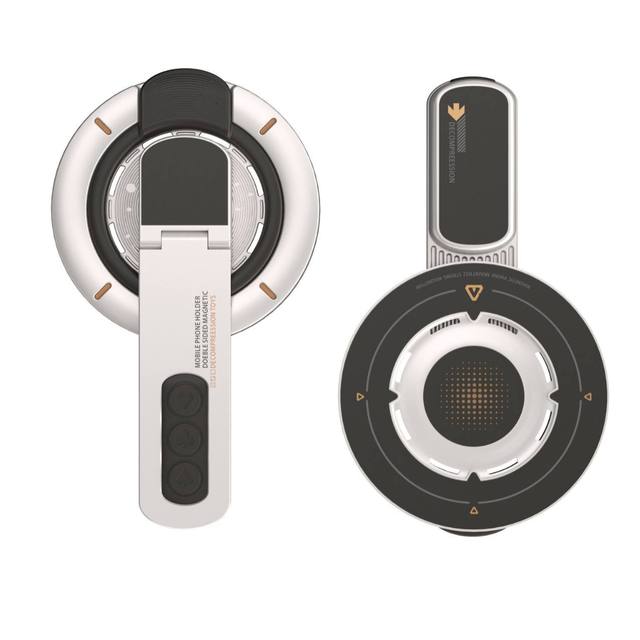 Stress-Relief Magnetic Phone Grip, ABS, 3 Crisp Buttons with Tactile Feedback & Click Sound, Rotatable for Stress Alleviation