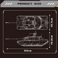 Set Mainan Balok Bangunan Puzzle MOULD KING 20036 MOC Model Tank Kreatif untuk Anak-anak