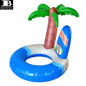Isola Gonfiabile in PVC Resistente con Palma, Galleggiante Gigante a Forma di Albero di Cocco, Anello da Nuoto, Zattera e Lettino Galleggiante per Adulti e Bambini - Product Image 1