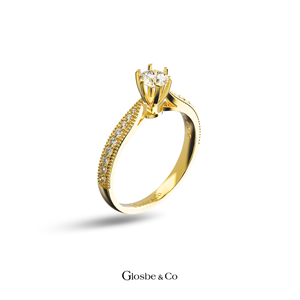 Anillos de Mujer, Redondos, GIA, Oro Sólido de 18K, Anillo de Diamante Natural de Vietnam, 4.5 mm, D/VVS1 - Product Image 1