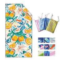 Serviette de plage en microfibre de luxe personnalisée, séchage rapide, sans sable, douce, design rayé moderne pour la piscine, la plage, tropicale