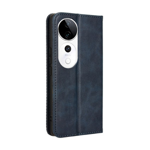 Étui portefeuille en cuir à boucle magnétique et motif rétro pour VIVO S19 Pro 5G - Product Image 4