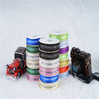 Vente en gros de rubans de décoration pour cadeaux Rouleau de ruban personnalisé en satin de soie imprimé avec logo de 2.5cm
