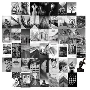 Kit de <span class=keywords><strong>Collage</strong></span> murale esthétique de haute qualité, ensemble de 50 pièces pour Art des murs en noir et blanc - Product Image 1