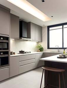 Armarios de cocina lacados de diseño moderno de alta calidad, armarios personalizados para proyectos de apartamentos - Product Image 2