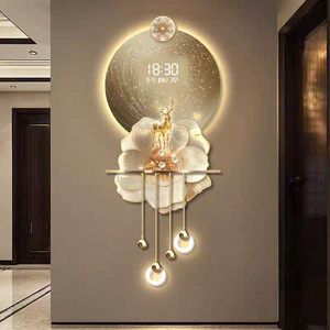Moderne Luxus kreative 3D Blume Wand dekoration für Wohnzimmer Schlafzimmer Büro Gold LED Licht Kristall Dekoration Malerei - Product Image 5
