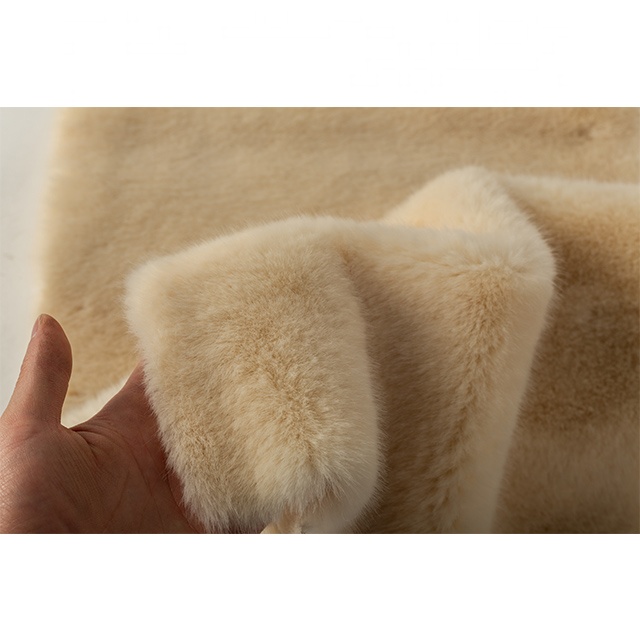 Роскошная кремовая имитация лисы плюш искусственный мех Ткань однотонный узор