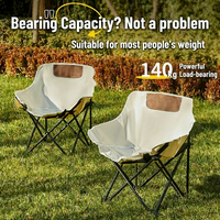 Chaise pliante de camping d'extérieur, chaise lune portable pour la plage et la pêche, avec dossier en arc, mobilier d'extérieur