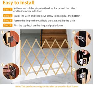 Barrière pour animaux de compagnie en maille temporaire multifonctionnelle et écologique pour l'intérieur et l'extérieur, clôtures pliables en bois pour chiens avec forme personnalisée - Product Image 6