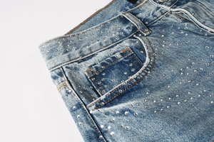 Jeans de Lujo para Hombre, Corte Recto, con Tachuelas y Cristales, Modelo <span class=keywords><strong>Fashion</strong></span> <span class=keywords><strong>Nova</strong></span> - Product Image 5