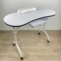 Mobilier de Salon de Manucure Portable Pliant : Ensemble Table et Chaise avec Cale-Main