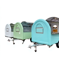 Remorque alimentaire rétro en fibre de verre, chariot de restauration mobile avec fenêtre de service pour café, glaces, snacks, et activités commerciales de restauration de rue et de festivals