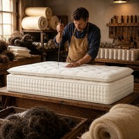 Matelas de luxe contemporain en laine tuftée à la main avec cheveux de cheval, surmatelas double couche, ressorts ensachés sans colle, pour la maison et appartement, ultra confortable