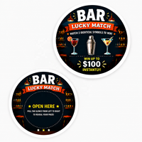 Nuevos y Populares Boletos Personalizados con Impresión Digital, Forma Circular de Una Ventana, Temática de Bar, con Pestaña de Apertura y Desgarre