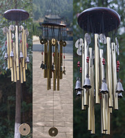 Pendentif Feng Shui en bois massif carillon éolien en bronze carillon éolien multi-tube antirouille en alliage de cuivre carillon éolien surdimensionné