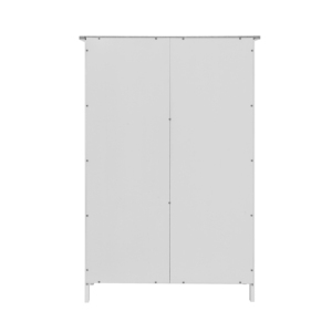 White Bathroom <b>Storage</b> Cabinet Floor Cabinet With Adjustable Shelf And <b>Drawers</b> - Product Image 5