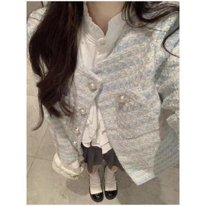 Abrigo Casual de Oficina para Mujer, Corte Recortado, Cuello en V con Botones de Perla, a la Moda - Product Image 5