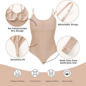 Body gainant amincissant pour femme avec contrôle du ventre et fermeture à boutons-pression à l'entrejambe, gaine amincissante, gaine de maintien de la taille, sous-vêtement amincissant pour femme - Product Image 2