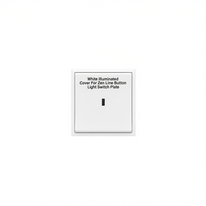 White Illuminated Cover For Zen <b>Line</b> Button Light <b>Switch</b> Plate - Product Image 2