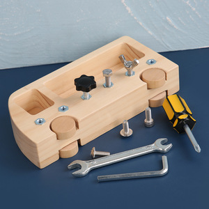 Vis en bois pour enfants, planche <span class=keywords><strong>de</strong></span> pilote <span class=keywords><strong>de</strong></span> <span class=keywords><strong>Bus</strong></span> occupé Montessori, jouets éducatifs d'entraînement pour enfants - Product Image 3