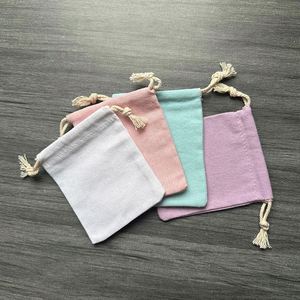 Sac à poussière en toile de coton de haute qualité, sac cadeau en coton coloré avec doubles cordons - Product Image 2