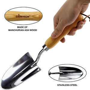 Vertak-Paleta de acero inoxidable pulido para jardín, pala de mano de flores pequeñas con mango de madera - Product Image 3