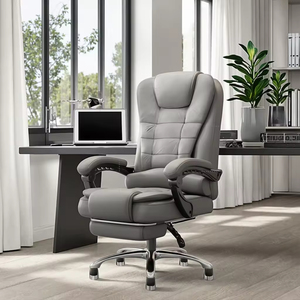 <span class=keywords><strong>Silla</strong></span> Ejecutiva Moderna <span class=keywords><strong>de</strong></span> Cuero Sintético, Respaldo Alto, Altura Ajustable, Cojín Grueso <span class=keywords><strong>para</strong></span> un Soporte Óptimo - Product Image 1