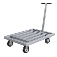 Carretilla Industrial Plegable de Acero con 4 Ruedas para Transporte de Mercancías, Uso en Almacenes, OEM Disponible, Construcción Duradera