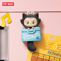 Boîte Mystère POP MART Labubu the MONSTERS Mode Chat Aimant de Réfrigérateur Boîte Surprise Labubu Décoration Mignonne pour la Maison Cadeau de Collection Thème Anime