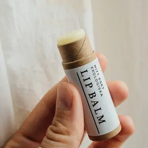 Recycled paper lip balm tubes push up inner coat empty cosmetic tube container wax paper lining