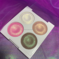 Ombre à paupières à Pigment élevé, duo chromé cuit, 4 couleurs, surligneur chromé, ombre à paupières avec étiquette privée