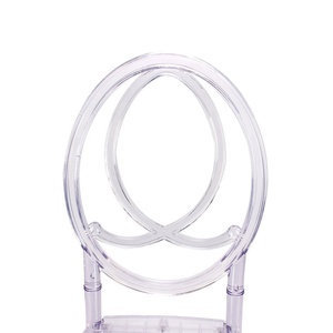 Chaises de mariage transparentes américaines Phoenix, chaise d'appoint empilable à dossier Queen Anne en transparent, chaises en polycarbonate pour événements - Product Image 3