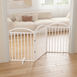 Cancelletto di Sicurezza Pieghevole in Metallo e Plastica ABS <span class=keywords><strong>Bianco</strong></span> e Nero per Bambini 2-4 Anni, Altezza Regolabile, Sicurezza Domestica - Product Image 1