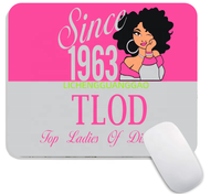 Tapis de Souris Carré Personnalisé TOP LADIES OF DISTINCTION TLOD Sorority, Base Antidérapante en Caoutchouc, Vente en Gros
