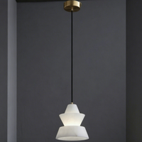 Lampe de plafond nordique moderne en marbre d'alabâtre blanc, réglable en hauteur, pour salle à manger, table de chevet, restaurant, luminaire suspendu
