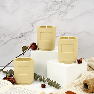 Rustic Matte Navy Ceramic Candle Jar Multi Color Candle Holder <b>for</b> Candle Making with <b>Gift</b> <b>Box</b> - Product Image 5