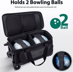 Échantillon Gratuit Nouveau Sac de Bowling à Double Roulettes avec Compartiment Séparé pour Chaussures de Bowling Sac de Bowling à Roulettes - Product Image 5