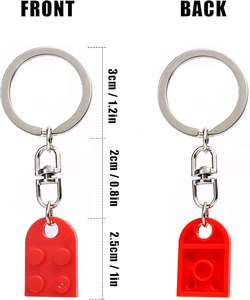 Ensemble de porte-clés en forme de cœur à faire soi-même, blocs de construction en briques acryliques <span class=keywords><strong>pour</strong></span> les couples, 2 pièces, cadeaux d'amour assortis, petit ami, petite amie, Noël - Product Image 2