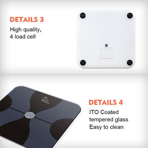 Báscula de Baño Bluetooth de Última Moda, Báscula para Peso Corporal de 180 kg, Báscula de Grasa Corporal Bluetooth <span class=keywords><strong>Renpho</strong></span> para Uso Doméstico - Product Image 3