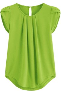新しい夏の女性ブラウスルーズOネックシフォンシャツ女性半袖ブラウス特大シャツレディーストップスとブラウストップ - Product Image 5