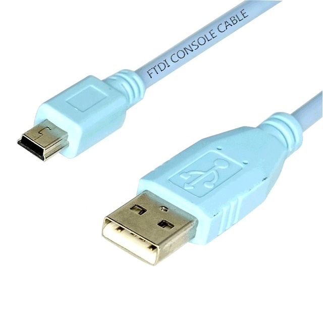 Cisc0 Blue Ftdi Console Cable 6 ft With Usb 2.0 Type a to Mini-B CAB-CONSOLE-USB Cable