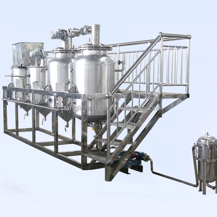 small scale cooking oil refining machine 1t to 5t crude/sunflower/palm/crude soybeans crude oil refinery machine