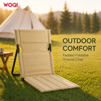 WOQI Chaise longue compacte pliable, chaise de plage pliable avec logo personnalisé, siège de sol sans pieds pour camping, pique-nique, vente en gros