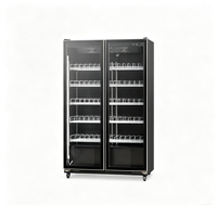 Pendingin Minuman dengan Bingkai Hitam, Pintu Geser di Bawah Bar, untuk Koktail, Pub, dan Lounge