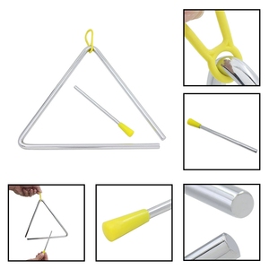 Triángulo de percusión Orff de hierro de 6, 7 y 8 pulgadas, campana triangular de percusión para enseñanza y presentaciones musicales - Product Image 4