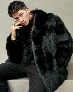 Высококачественные мужские шубы из черного лисьего меха класса люкс, роскошные и изысканные мужские шубы из лисы, меховые пальто из лисы и норки для мужчин в продаже - Product Image 3