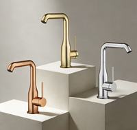 Robinet de lavabo en laiton de style allemand, monocommande, à poser sur le comptoir, avec eau chaude et froide, pour appartement et projets résidentiels