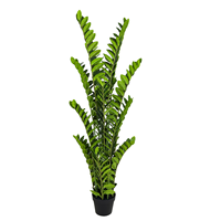 Plante artificielle ZZ presque naturelle de 140cm Plante artificielle Zamiifolia en pot Faux arbre d'argent chinois pour la décoration intérieure